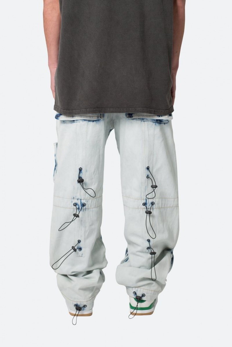 Baggy Denim Mnml Ultra Baggy Spray Cargo Denim Bleu  | HFY-5682701