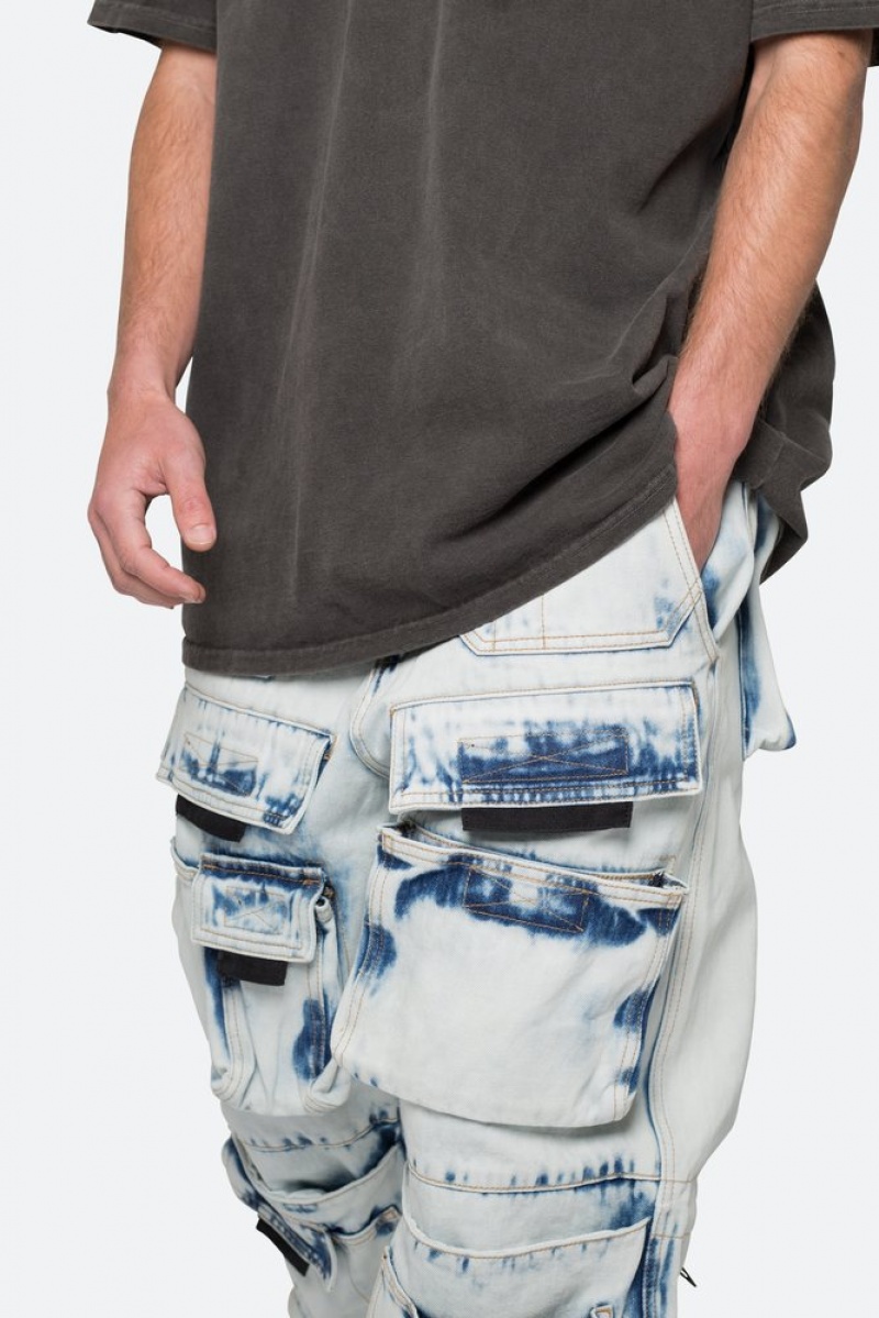 Baggy Denim Mnml Ultra Baggy Spray Cargo Denim Bleu  | HFY-5682701