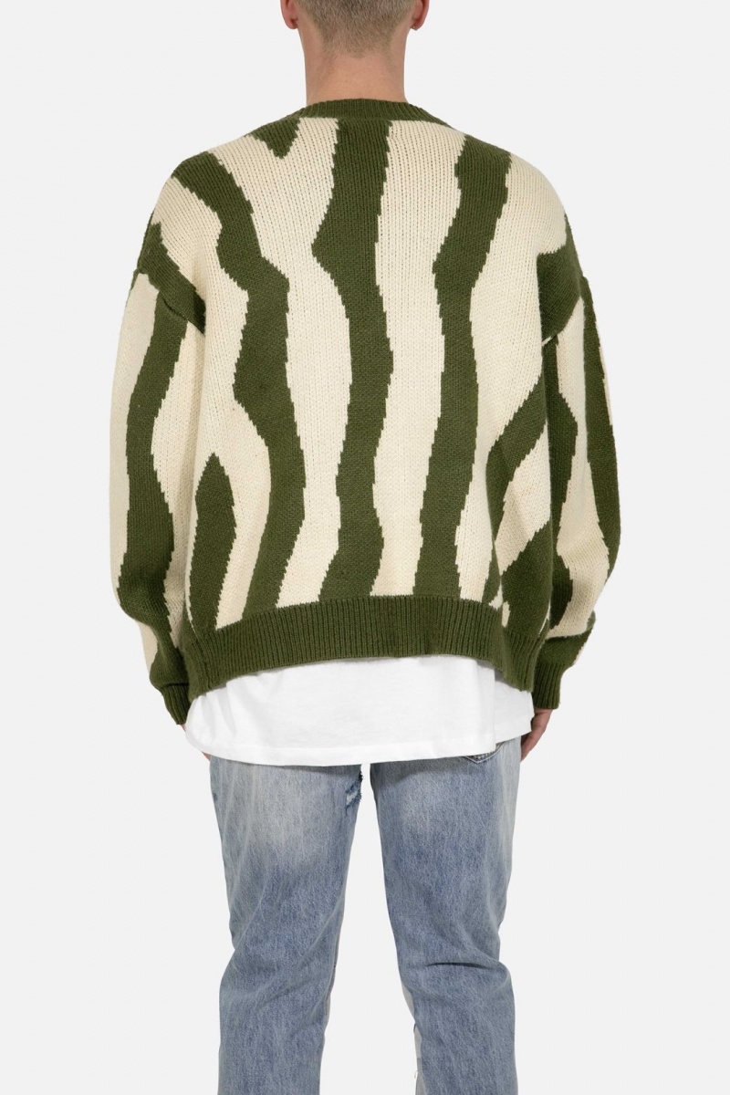 Sweats Mnml Zebra Cardigan Green/White Homme | JFY-9127818