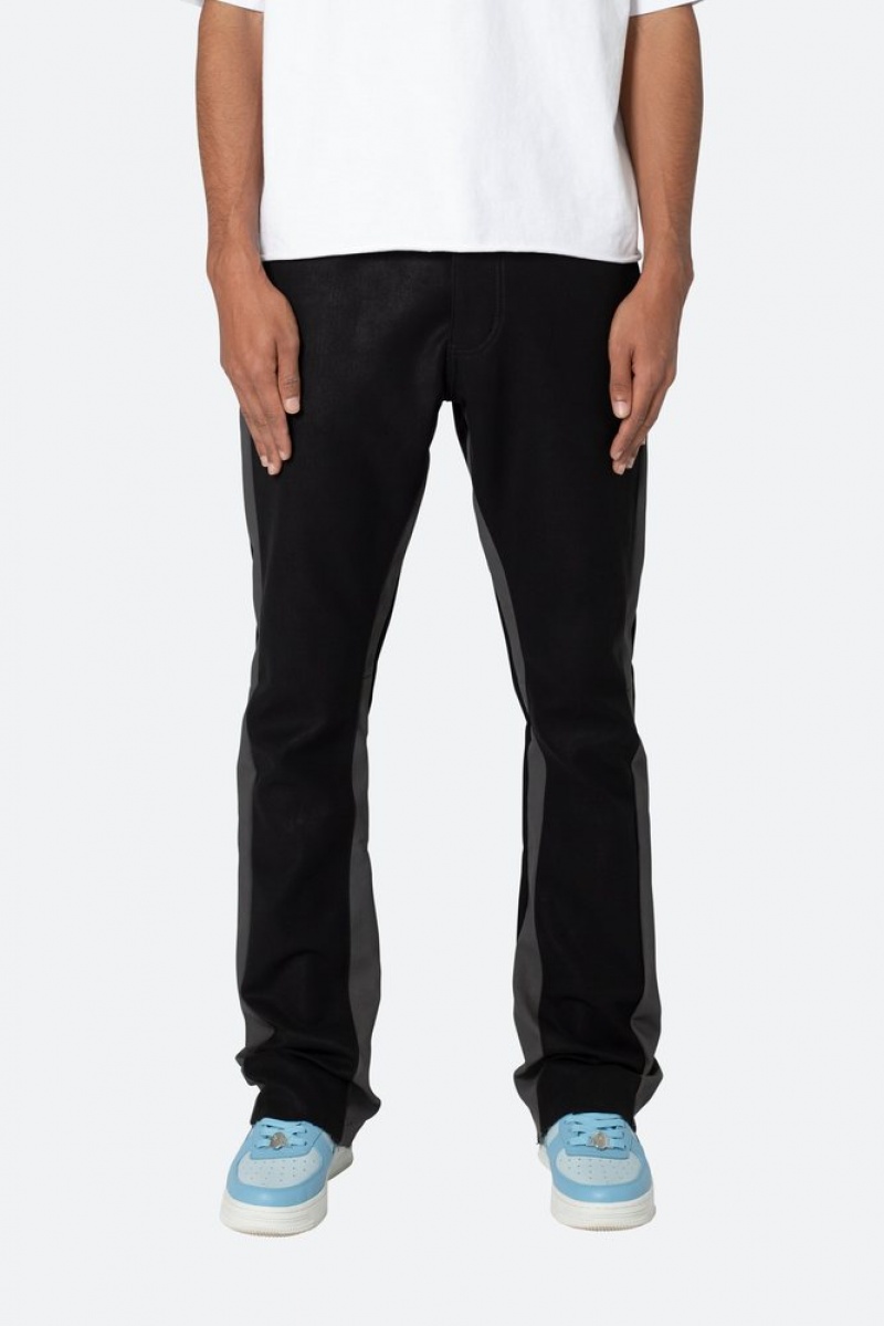 Flare Denim Mnml B518 Cuir Flare Pants Black/Grey  | TFL-0730715