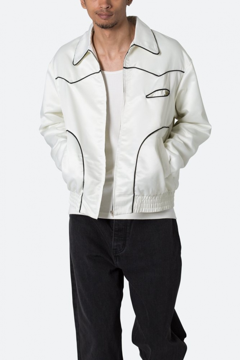 Vestes Mnml Piped Zip Up Jacket Blanche  | ATI-4726780