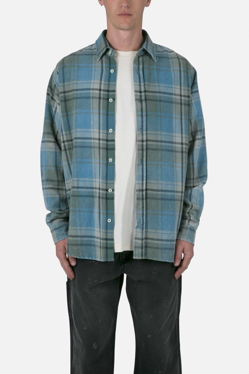 Chemises Mnml Vintage Plaid Shirt Blue/Black  | AKN-7836493