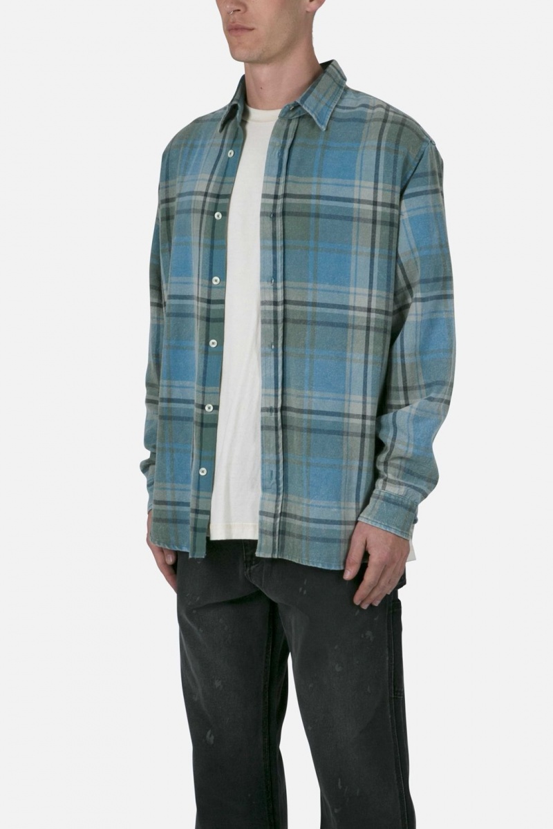 Chemises Mnml Vintage Plaid Shirt Blue/Black  | AKN-7836493