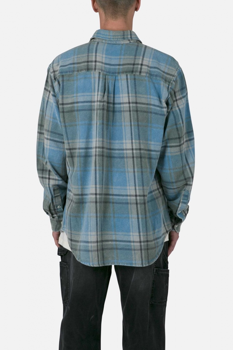 Chemises Mnml Vintage Plaid Shirt Blue/Black  | AKN-7836493