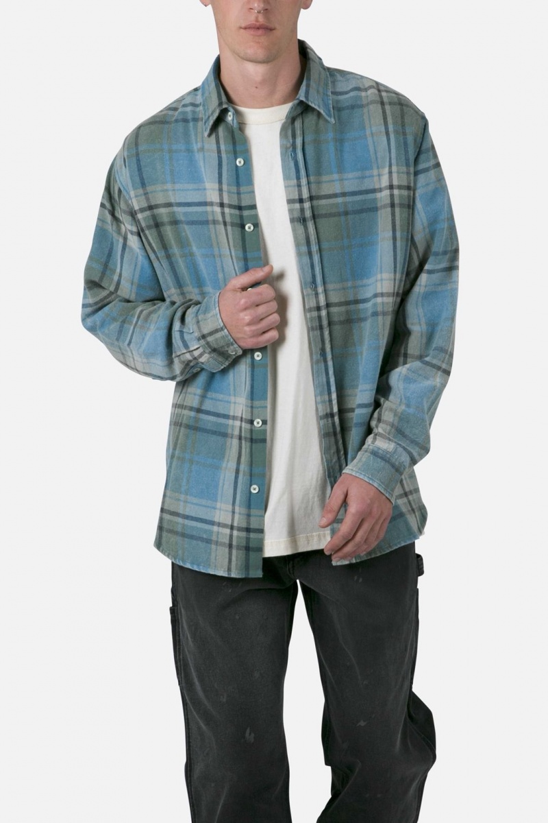 Chemises Mnml Vintage Plaid Shirt Blue/Black  | AKN-7836493