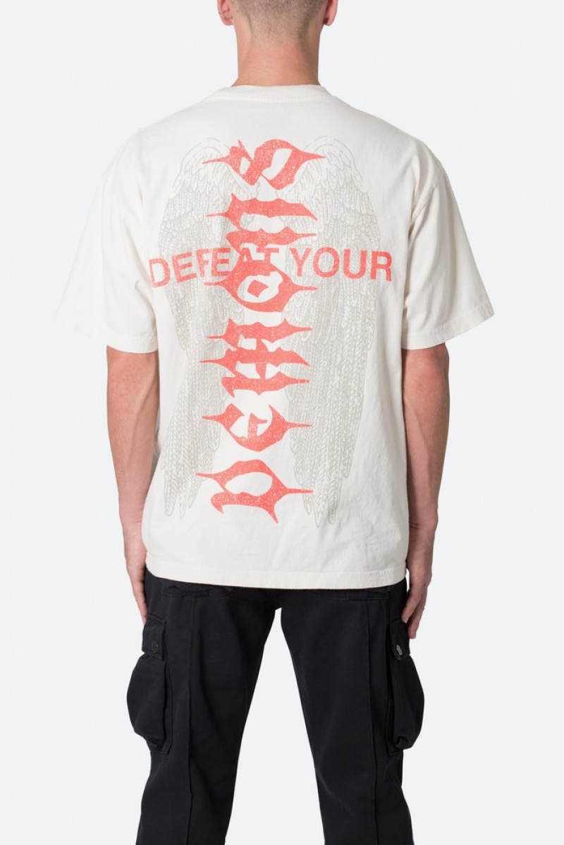 Tees Mnml Defeat Your Demons Tee Blanche  | CCR-7061102