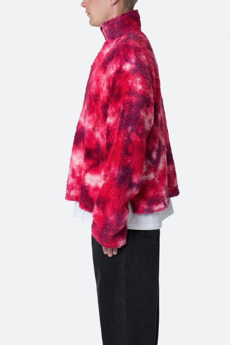 Sweats Mnml Tie Dye Sherpa Pullover Pull Magenta  | VBZ-2109670