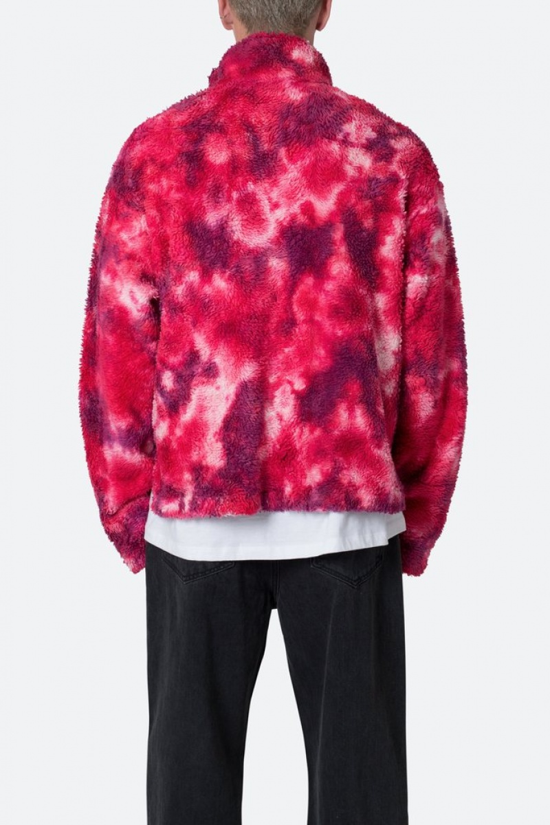 Sweats Mnml Tie Dye Sherpa Pullover Pull Magenta  | VBZ-2109670