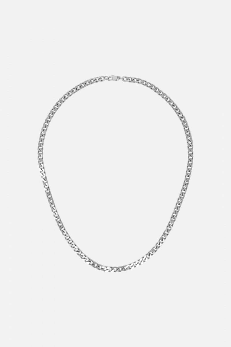 Bijoux Mnml A4 Long Cuban Chain Argent Homme | NQT-4815645