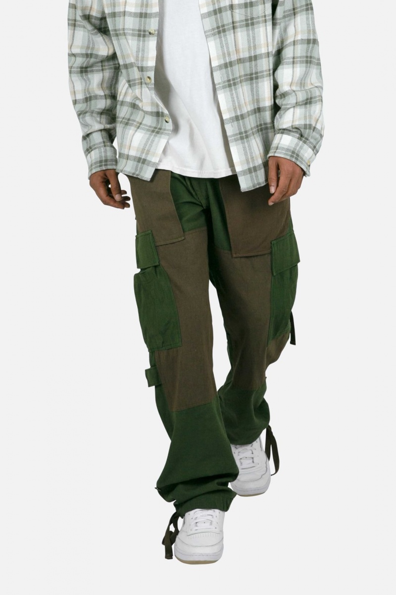 Cargos Mnml Paneled Cargo Pants Vert Olive Homme | IIS-8336051