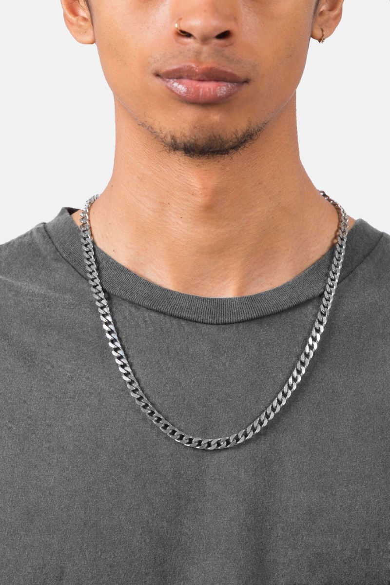 Bijoux Mnml A4 Long Cuban Chain Argent Homme | NQT-4815645