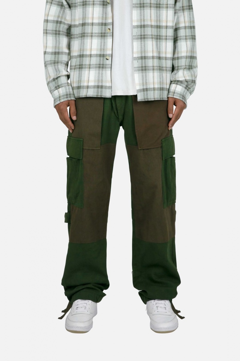 Cargos Mnml Paneled Cargo Pants Vert Olive Homme | IIS-8336051