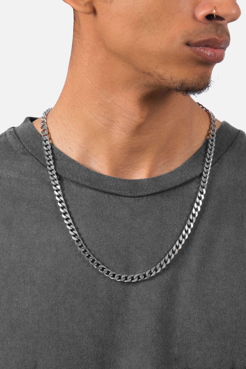 Bijoux Mnml A4 Long Cuban Chain Argent Homme | NQT-4815645