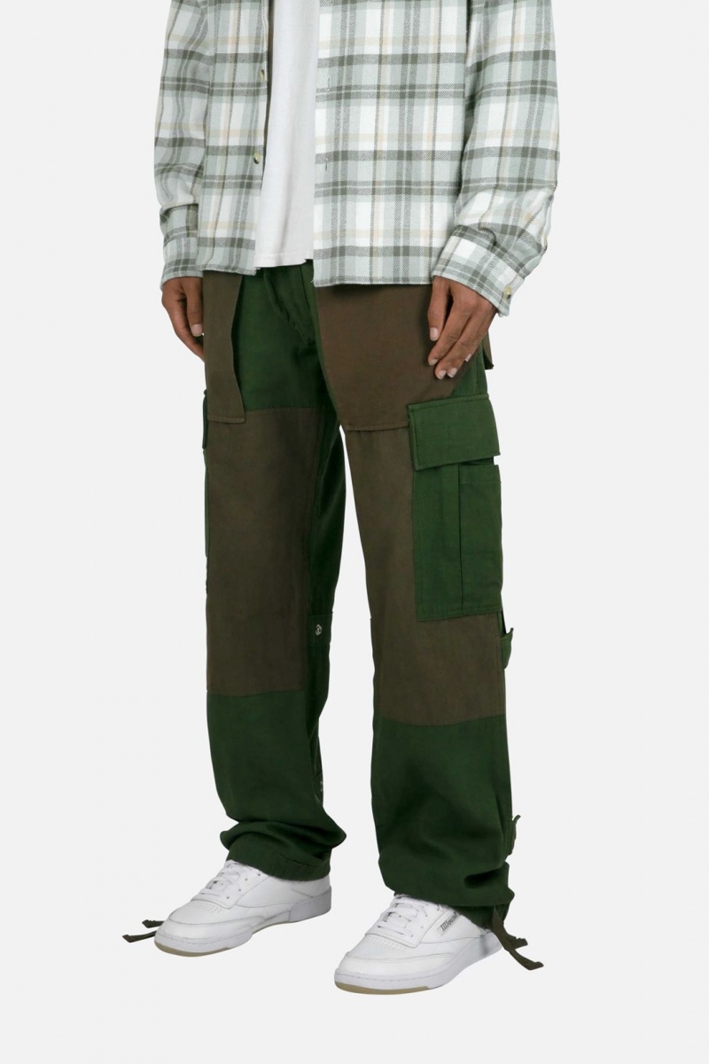 Cargos Mnml Paneled Cargo Pants Vert Olive Homme | IIS-8336051