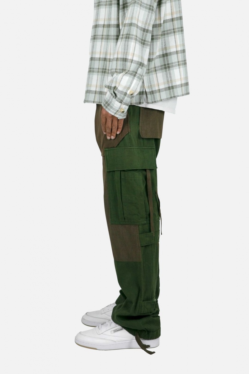 Cargos Mnml Paneled Cargo Pants Vert Olive Homme | IIS-8336051