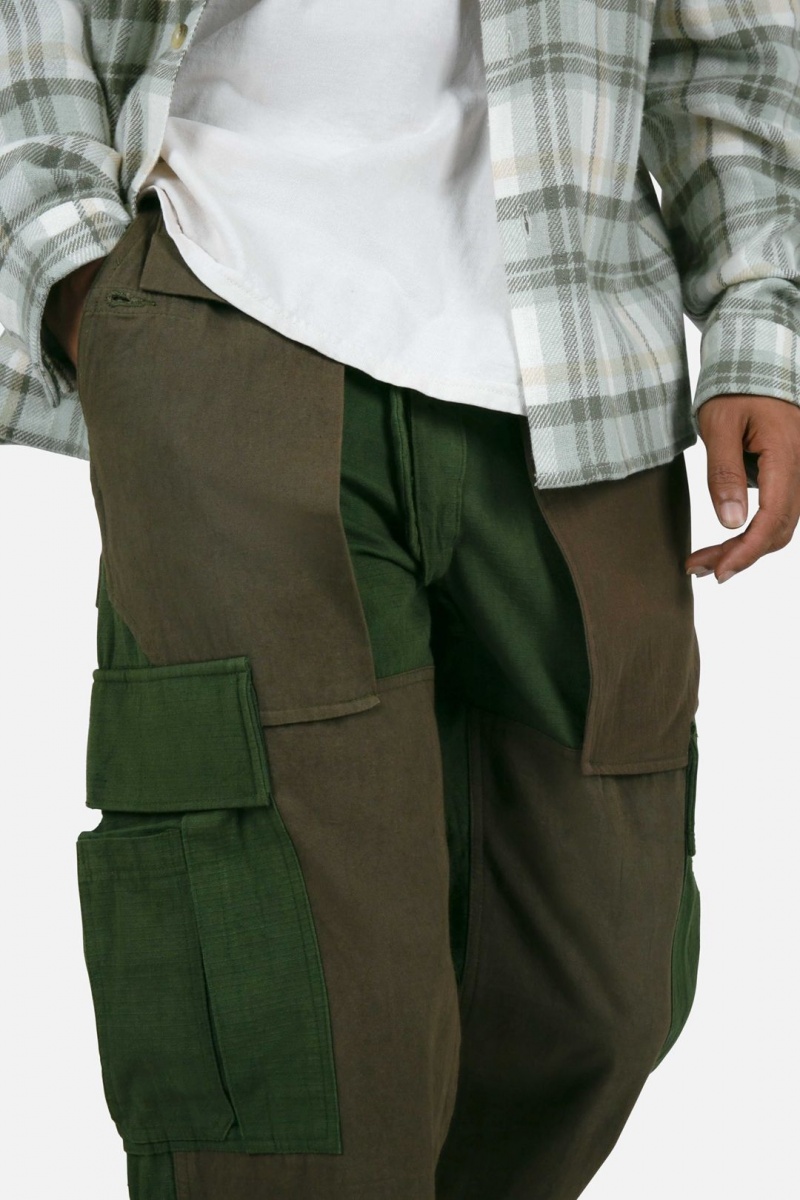 Cargos Mnml Paneled Cargo Pants Vert Olive Homme | IIS-8336051