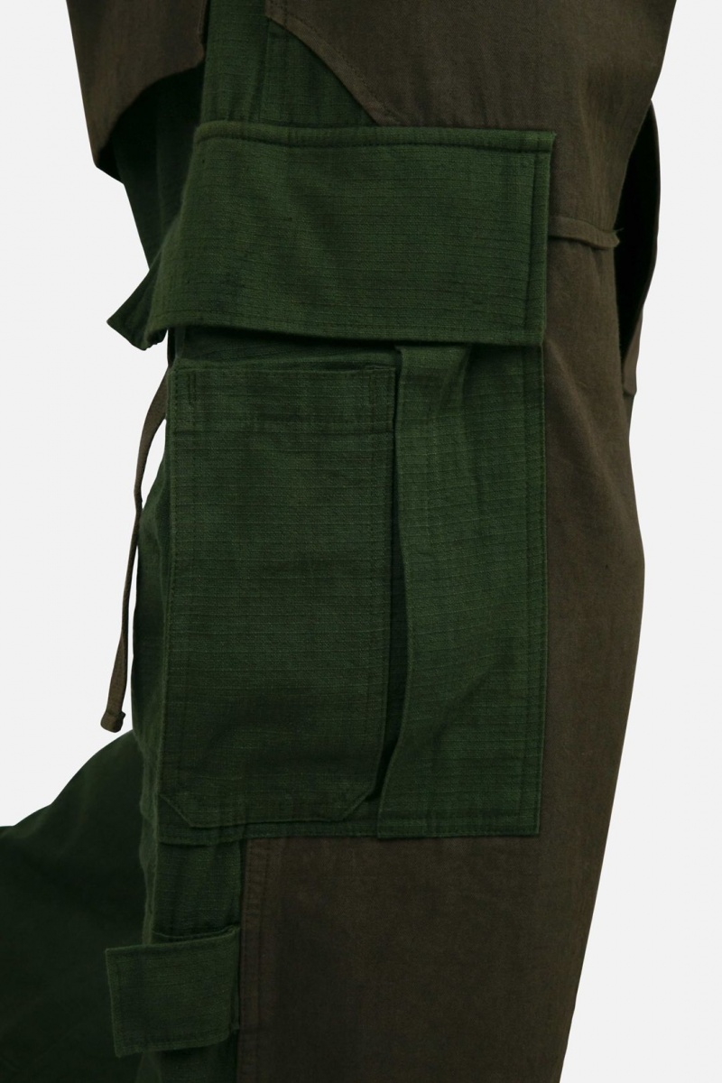 Cargos Mnml Paneled Cargo Pants Vert Olive Homme | IIS-8336051