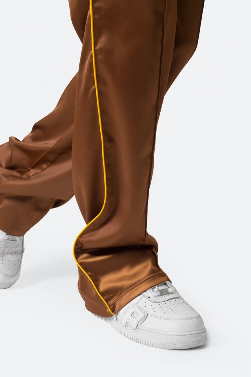 Pants & Chinos Mnml Satin Stacked Pants Marron  | YCX-9170172