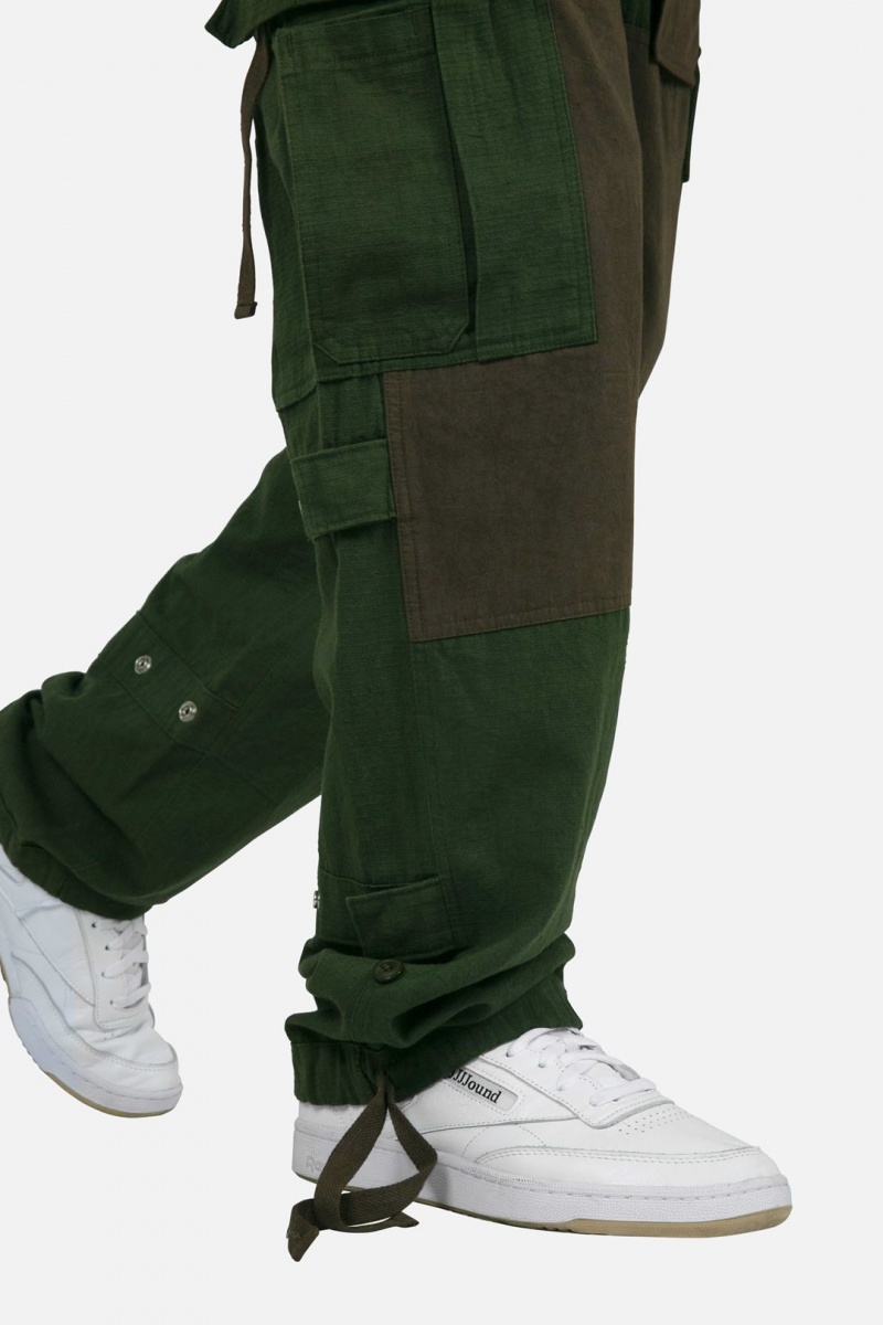 Cargos Mnml Paneled Cargo Pants Vert Olive Homme | IIS-8336051