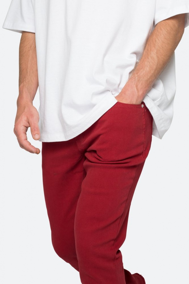 Pants & Chinos Mnml Twill Slim Stacked Pants Bordeaux  | NUQ-7608329