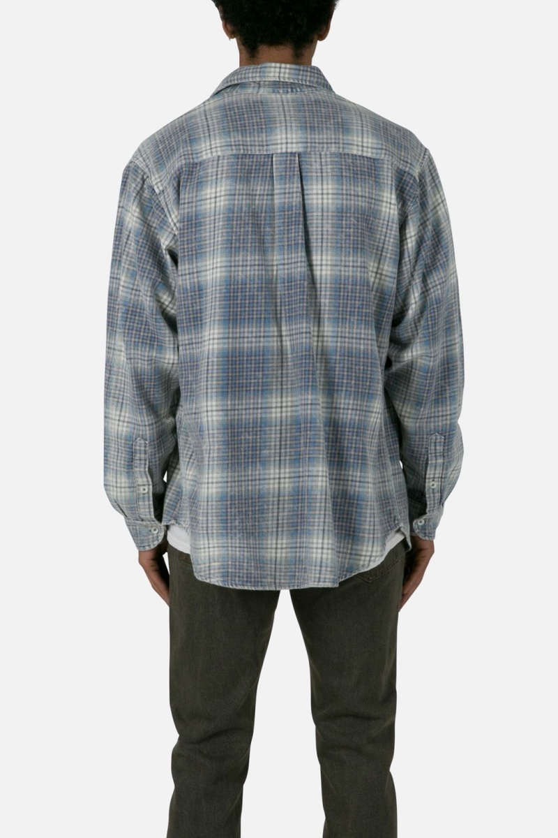 Chemises Mnml Vintage Plaid Shirt Blue/White  | KDQ-4513961