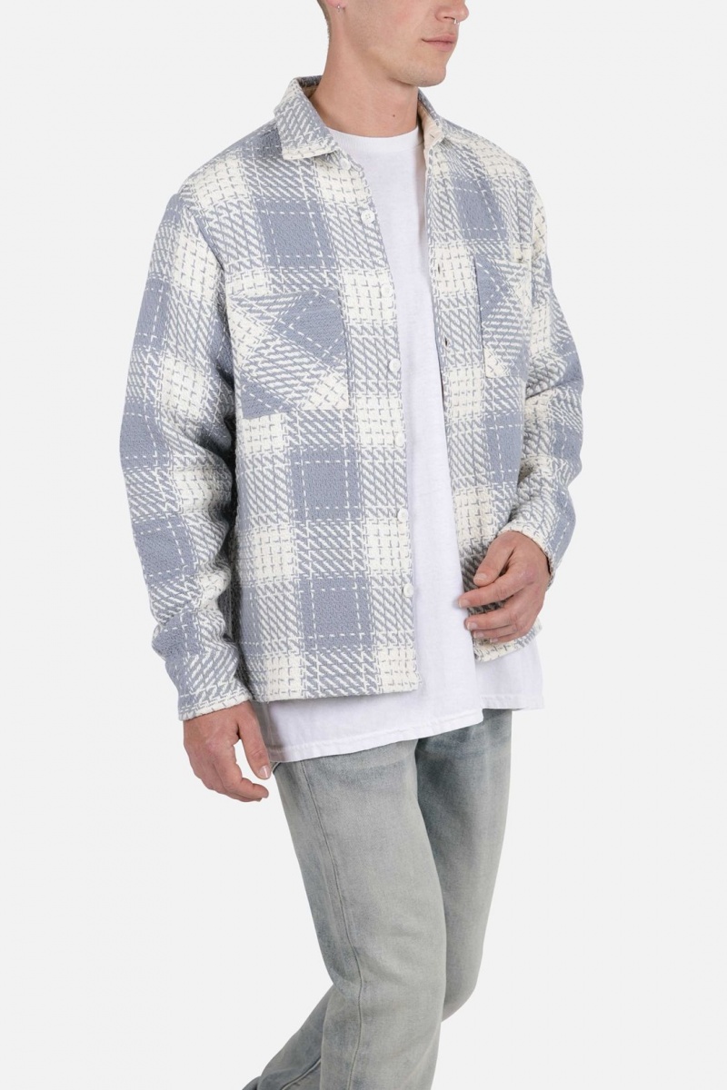 Chemises Mnml Classiche Flannel Shirt Blue/White Homme | MXW-0971982