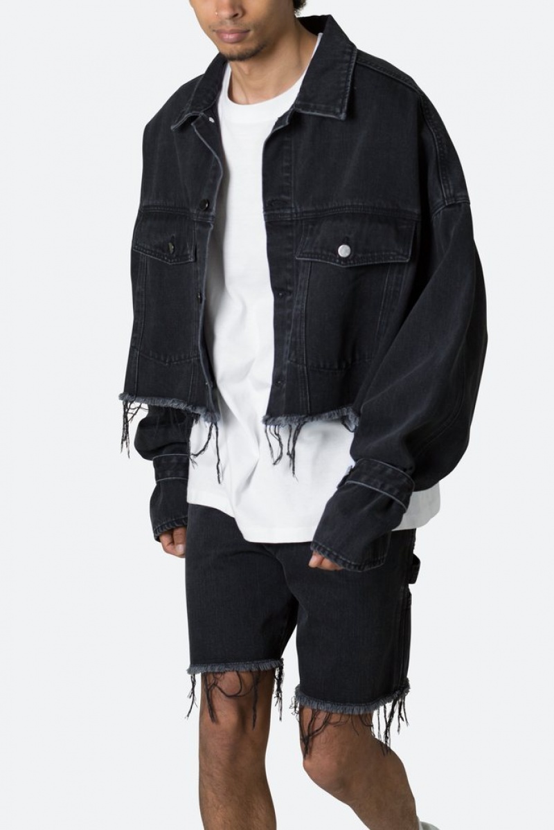 Vestes Mnml Frayed Denim Jacket Noir  | XDD-3519637