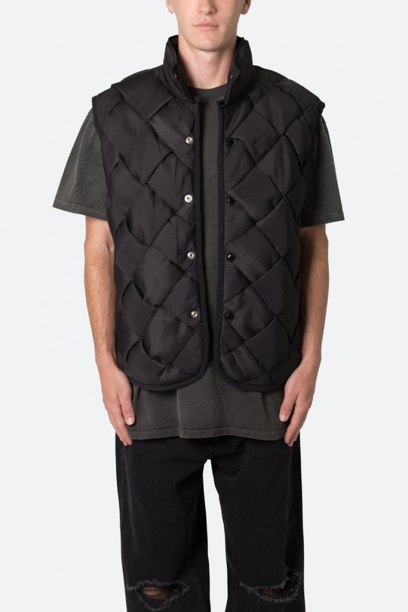 Vestes Mnml Woven Puffer Vest Noir  | CXA-3895208