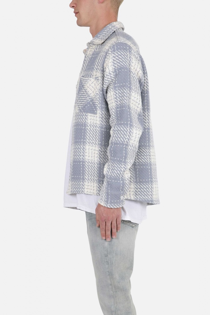 Chemises Mnml Classiche Flannel Shirt Blue/White Homme | MXW-0971982