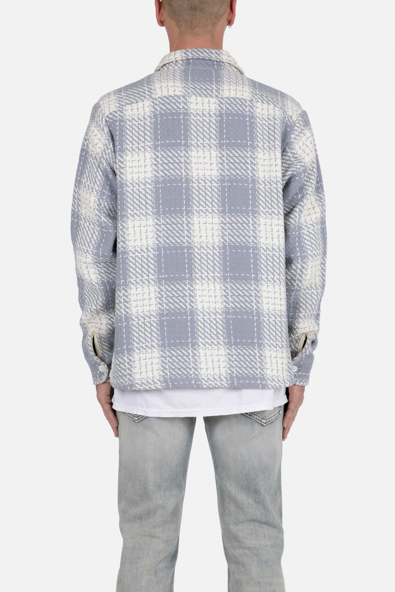 Chemises Mnml Classiche Flannel Shirt Blue/White Homme | MXW-0971982