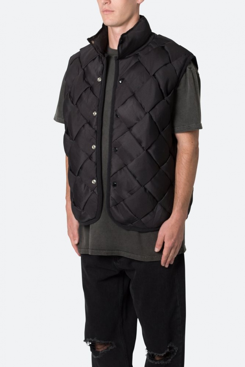 Vestes Mnml Woven Puffer Vest Noir  | CXA-3895208