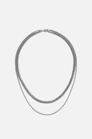 Bijoux Mnml A1 Double Chain Argent Homme | SDM-8327332