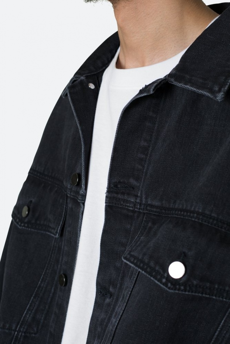 Vestes Mnml Frayed Denim Jacket Noir  | XDD-3519637