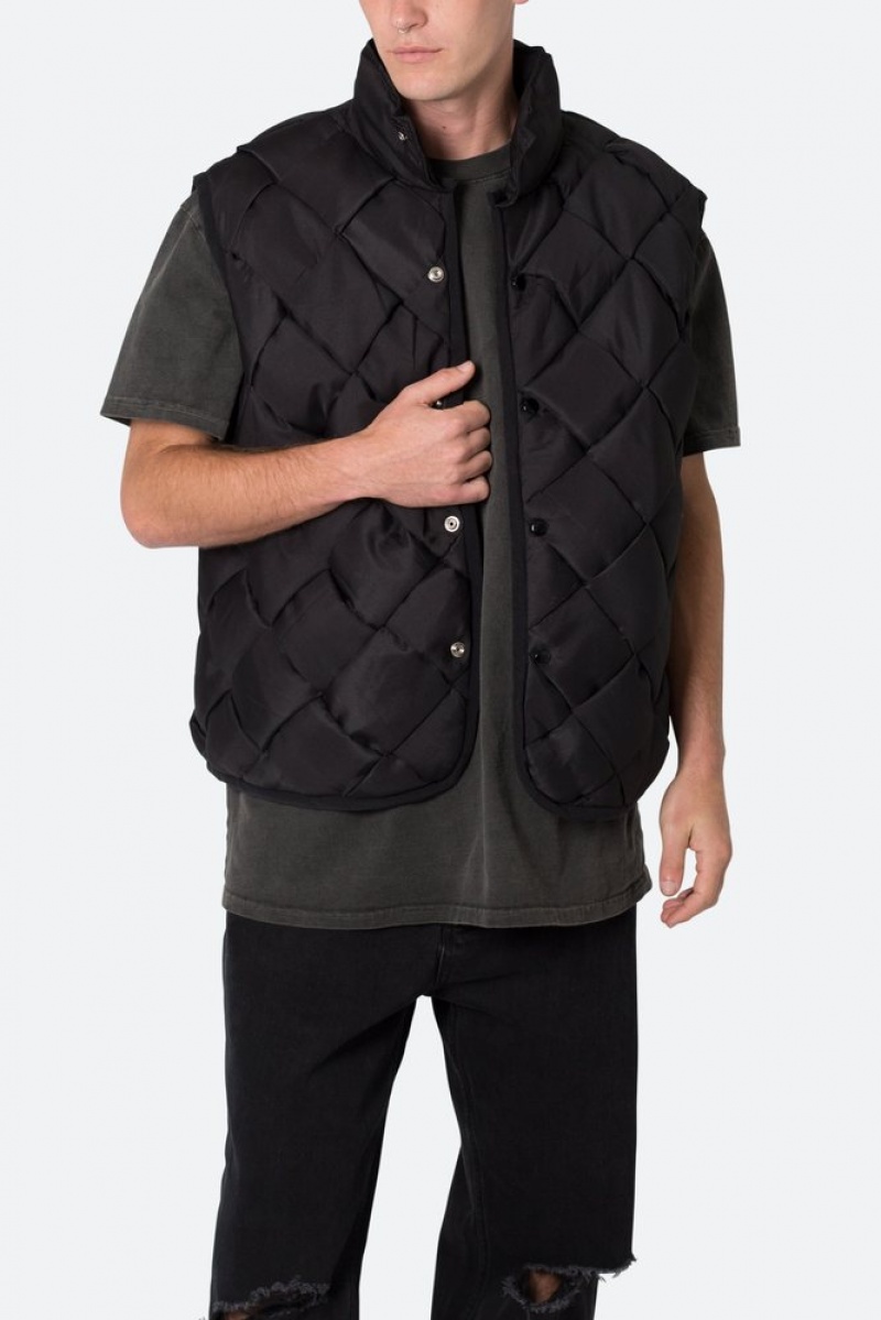 Vestes Mnml Woven Puffer Vest Noir  | CXA-3895208