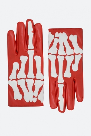 Gant Mnml Skeleton Gloves Red/White  | BQG-5225335