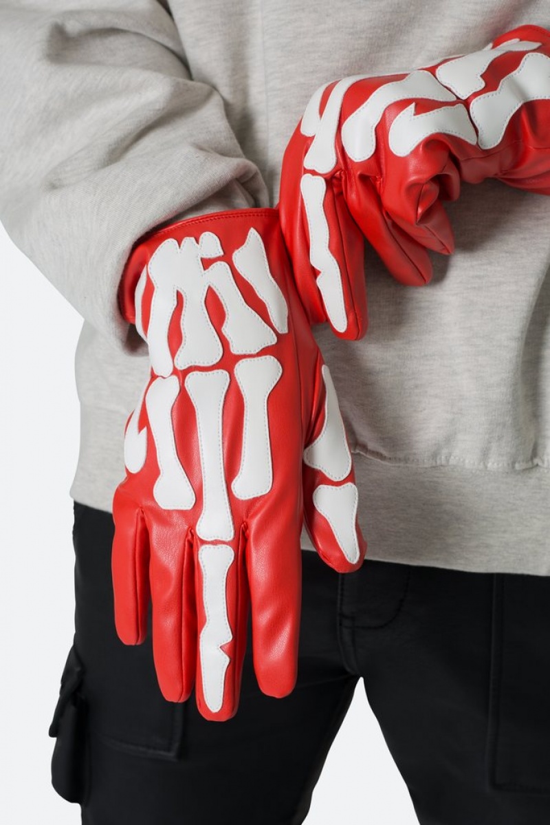 Gant Mnml Skeleton Gloves Red/White  | BQG-5225335