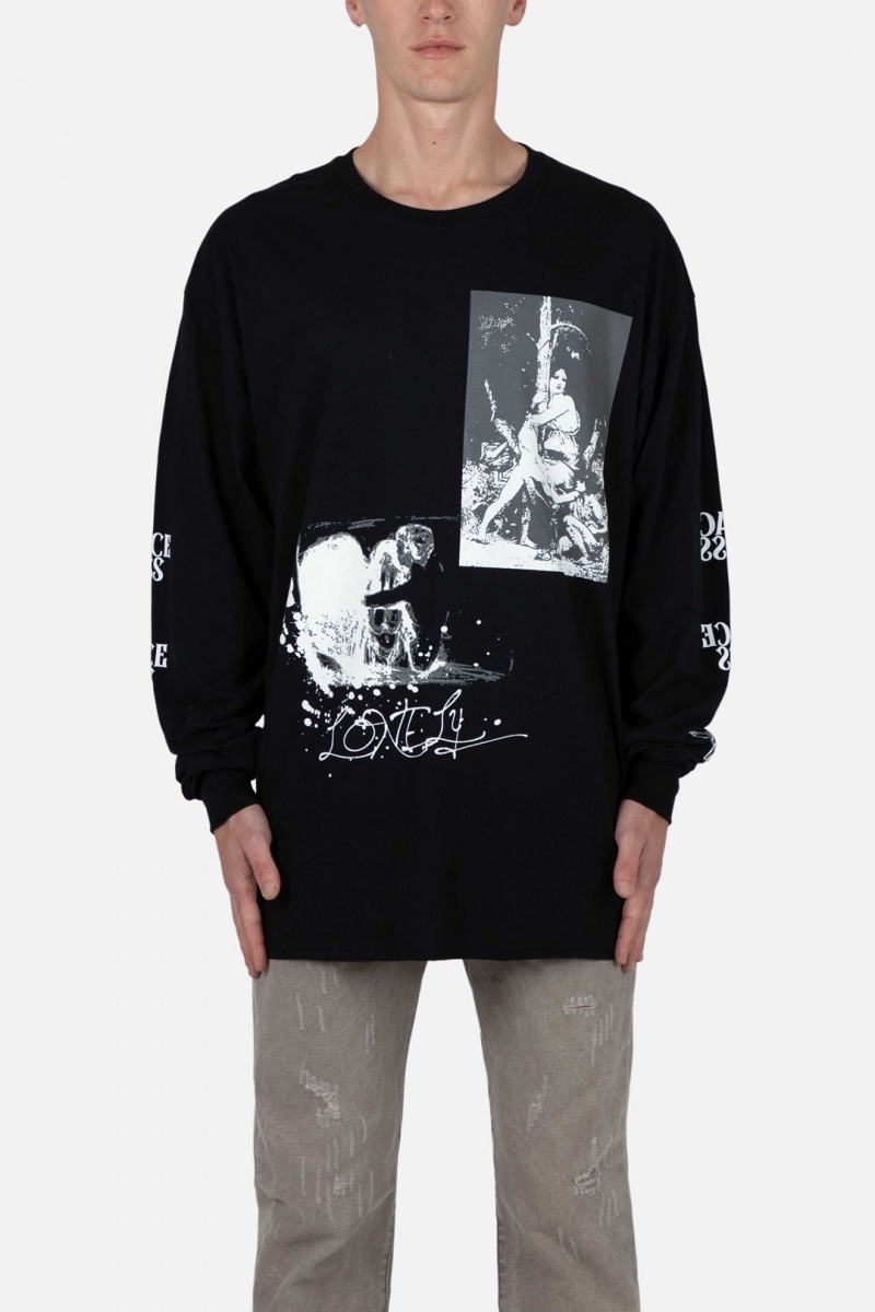 Debardeur Mnml Lonely L/S Tee Noir  | YLS-6333246