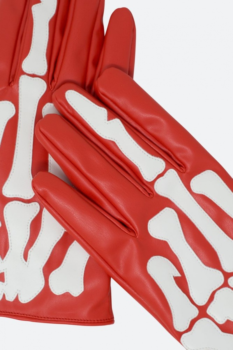 Gant Mnml Skeleton Gloves Red/White  | BQG-5225335