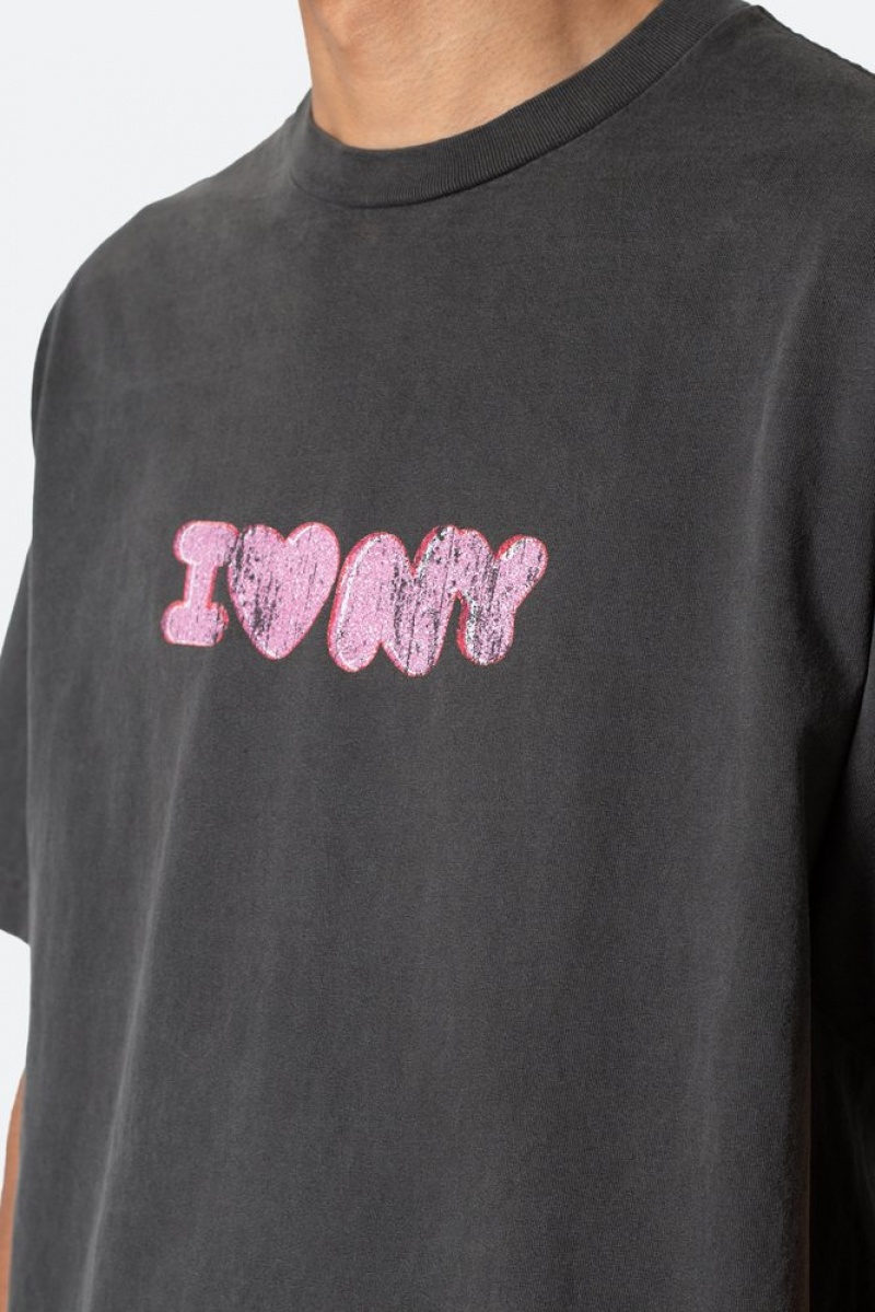 Tees Mnml I Heart NY Tee Noir  | RWE-6743582