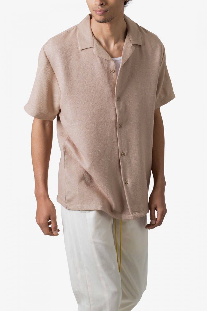 Chemises Mnml Linen Blend S/S Shirt Marron  | IFO-9832986