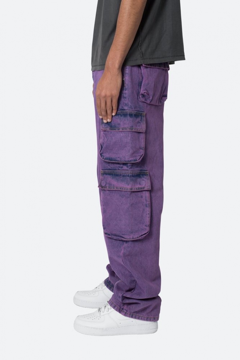 Baggy Denim Mnml V580 Baggy Cargo Pants Violette  | USC-8642541