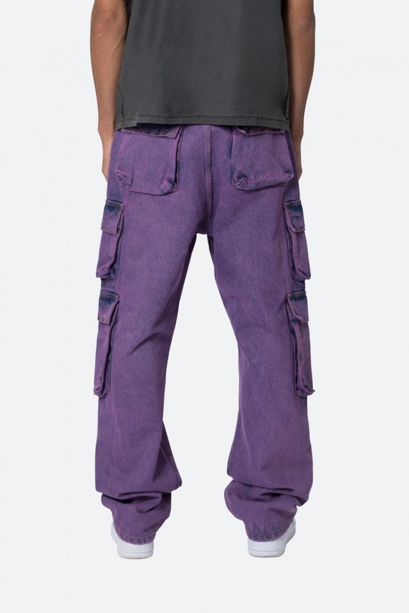 Baggy Denim Mnml V580 Baggy Cargo Pants Violette  | USC-8642541