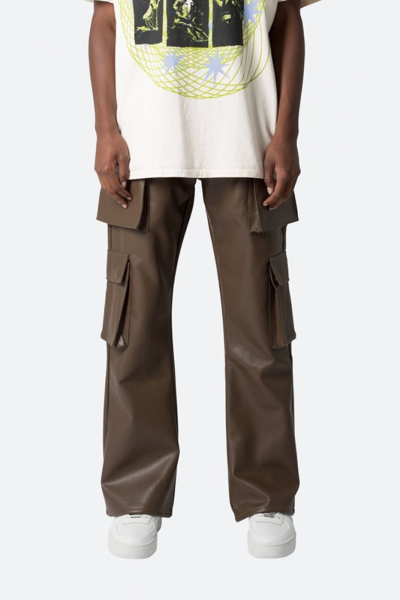 Cargos Mnml Cuir Double Snap Cargo Pants Chocolat  | JSY-2811050