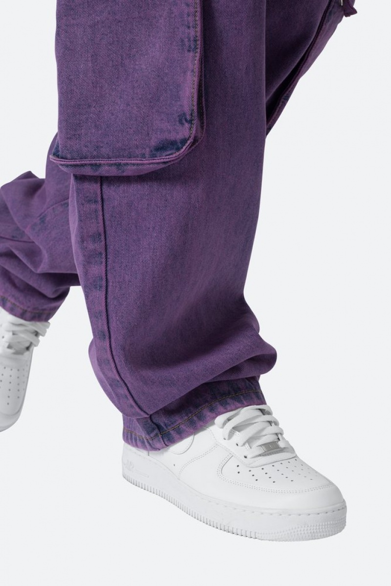 Baggy Denim Mnml V580 Baggy Cargo Pants Violette  | USC-8642541