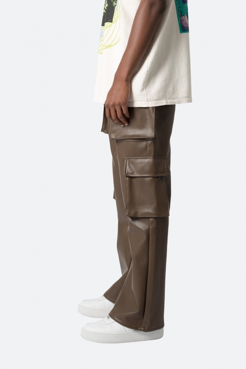 Cargos Mnml Cuir Double Snap Cargo Pants Chocolat  | JSY-2811050