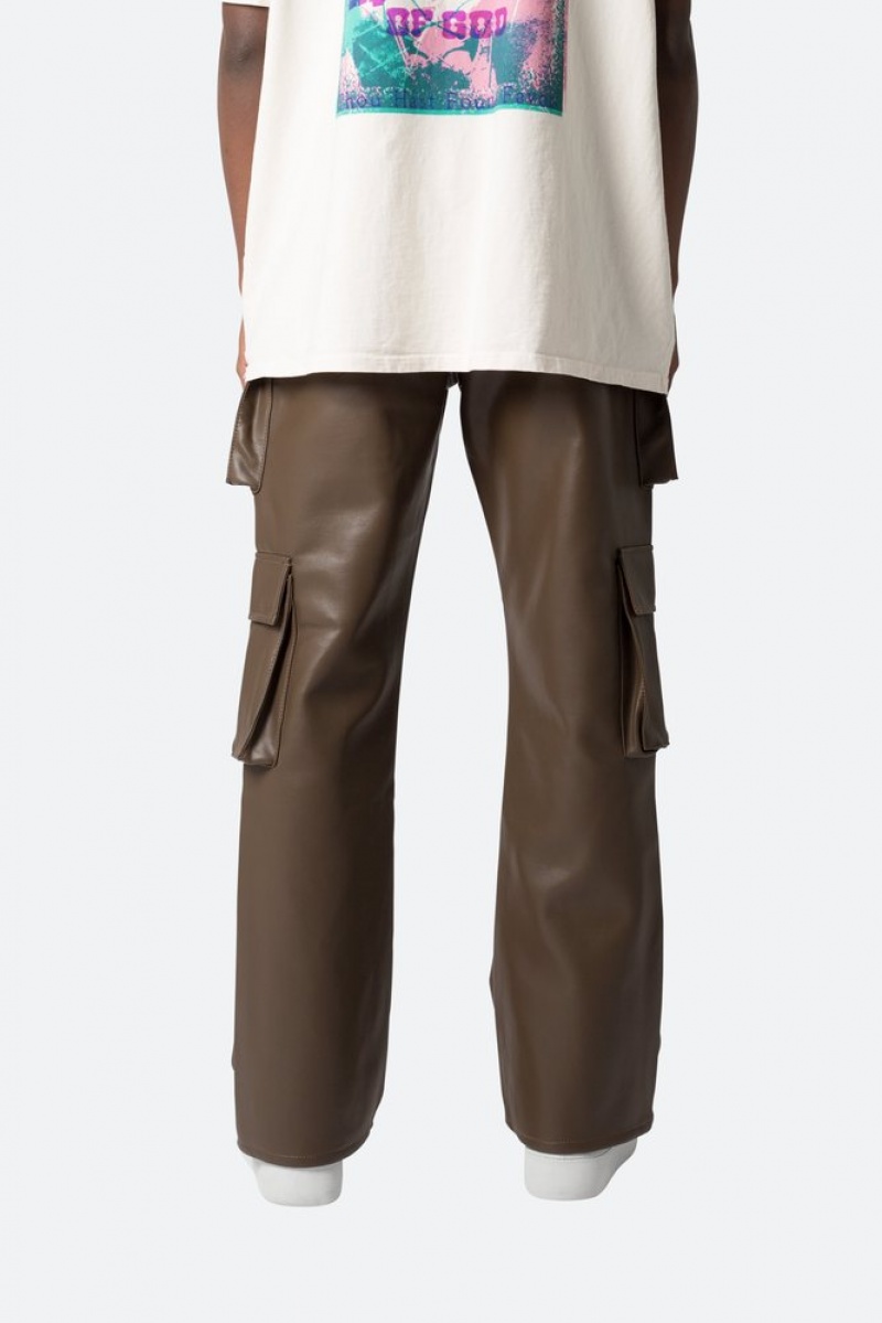 Cargos Mnml Cuir Double Snap Cargo Pants Chocolat  | JSY-2811050