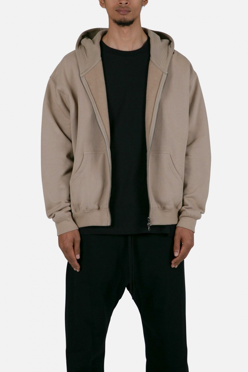 Sweats Mnml Basic Zip Up Hoodie Earth  | QRP-6389472