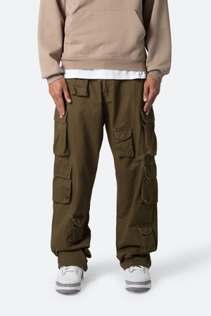 Cargos Mnml Baggy Cargo Pants Vert Olive  | TUW-2854819