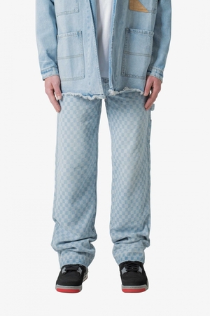 Baggy Denim Mnml Raw Hem Denim Blue/White  | EWH-3056938