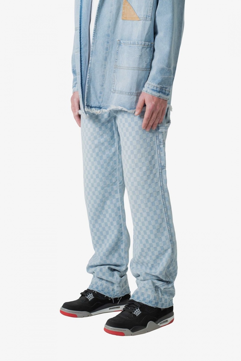 Baggy Denim Mnml Raw Hem Denim Blue/White  | EWH-3056938